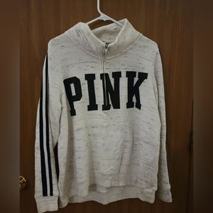 Women's Victoria's Secret PINK Large Brand Quarter Zip Sweatshirt